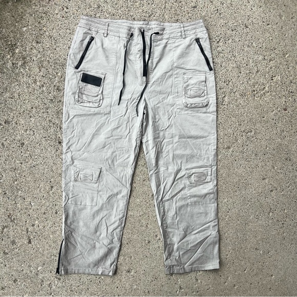 Dolls Kill Darker Wavs Grey Cargo Techwear Utility Pants 2X XXL NEW WITH TAGS - Picture 1 of 2